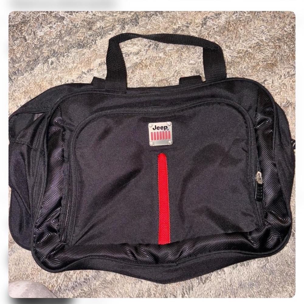Jeep Black and Red Men's Toiletry Travel Bag